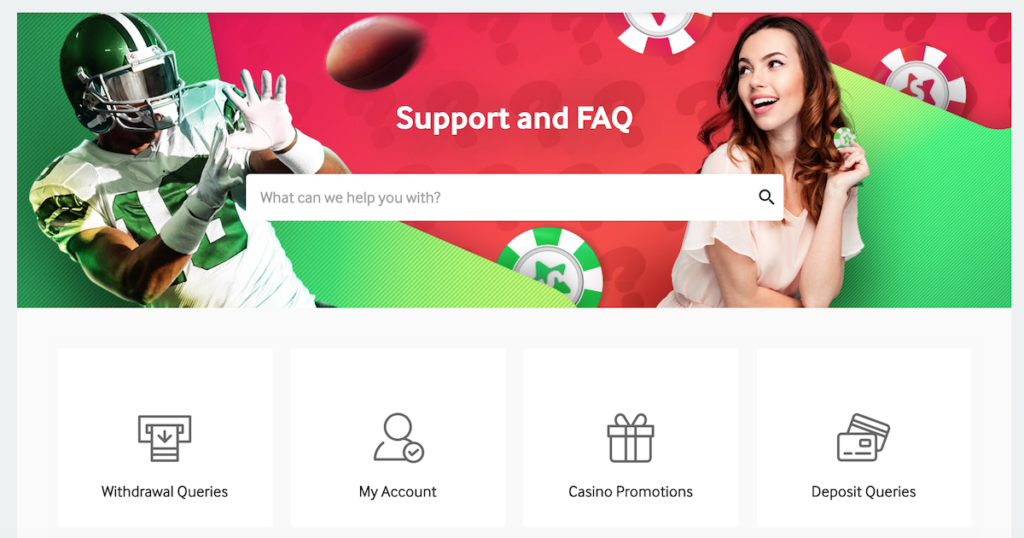 spin casino support page