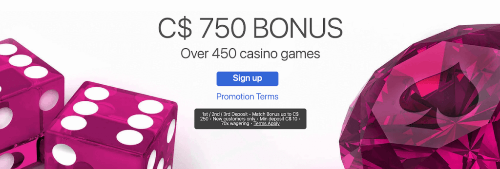 Ruby Fortune online canada casino welcome bonus offer
