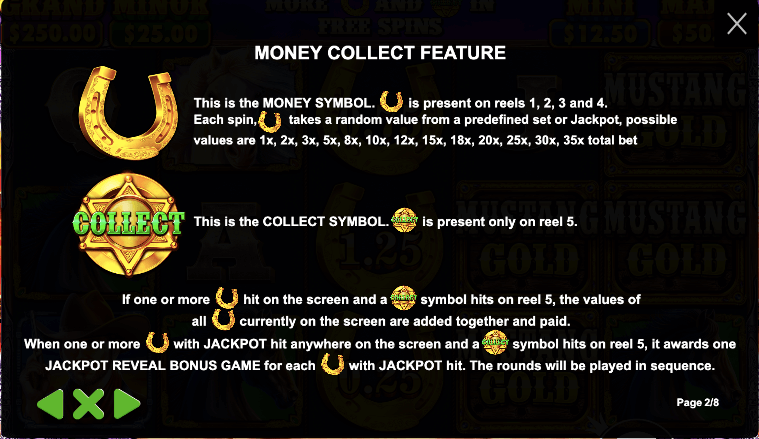 Mustang Gold - Money Collect Feature