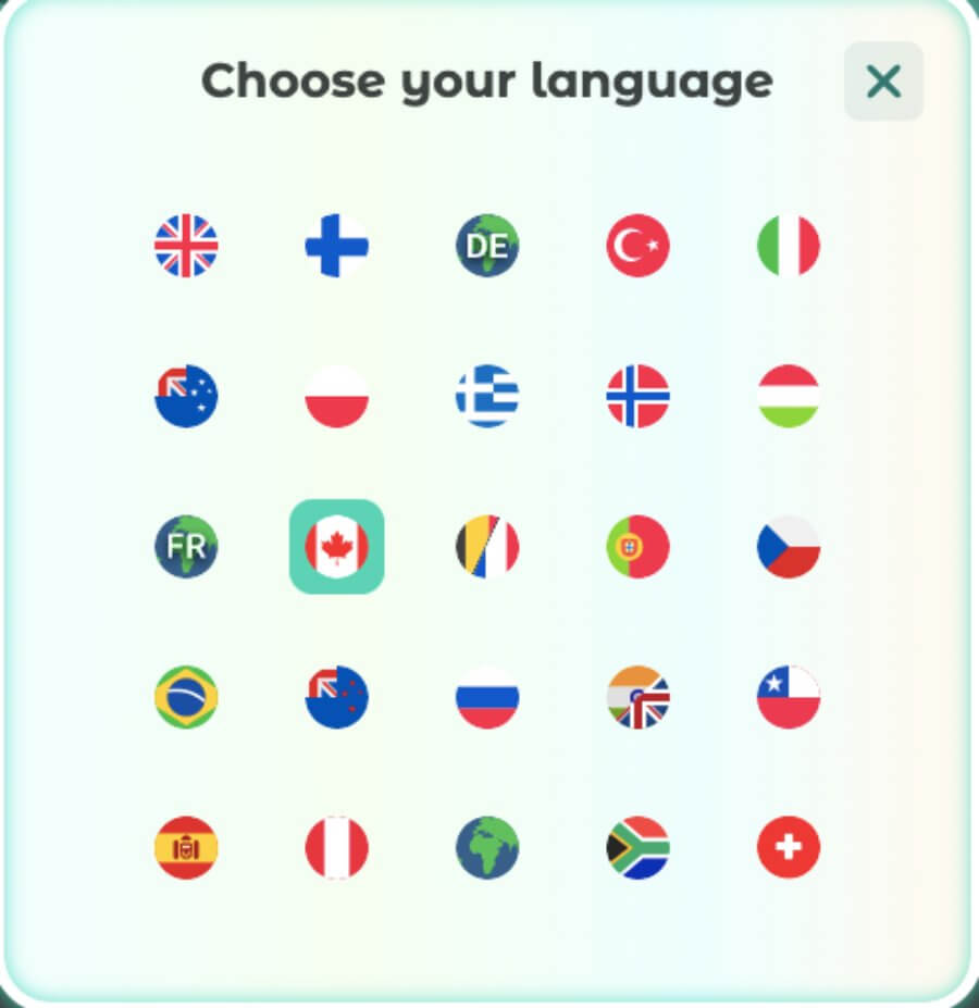 Neon54 Canada Languages